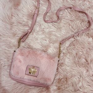 Pink Faux Fur Crossbody Bag juicy couture